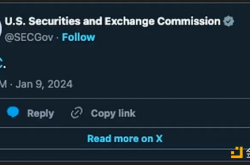 SEC称比特币ETF获批新闻为假 系X账户被盗用